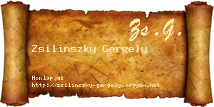 Zsilinszky Gergely névjegykártya